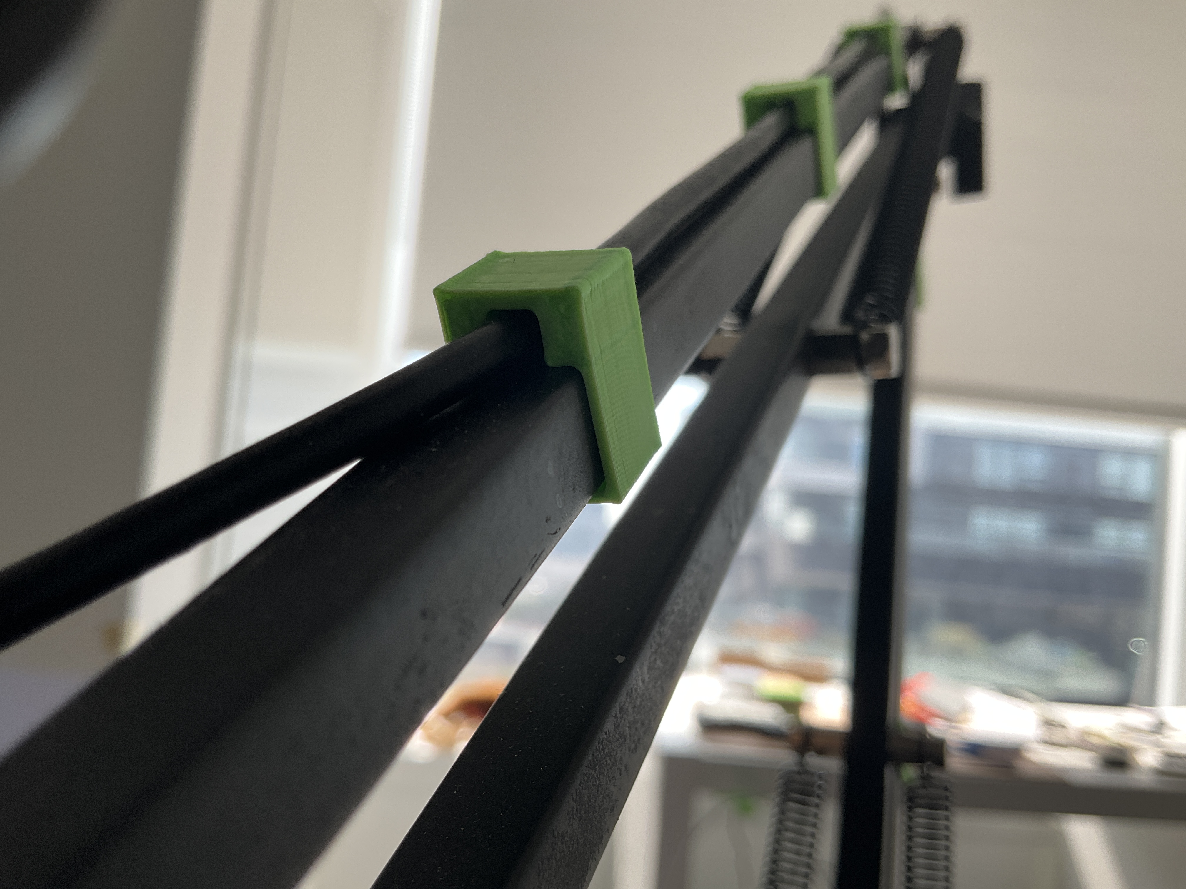 A close-up view of the clips