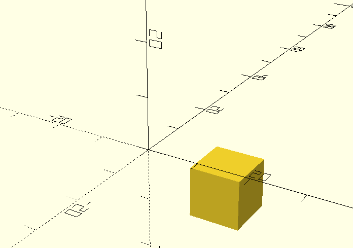 A cube translated in all axes