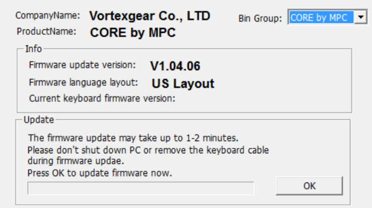 Vortex Core firmware upgrade tool