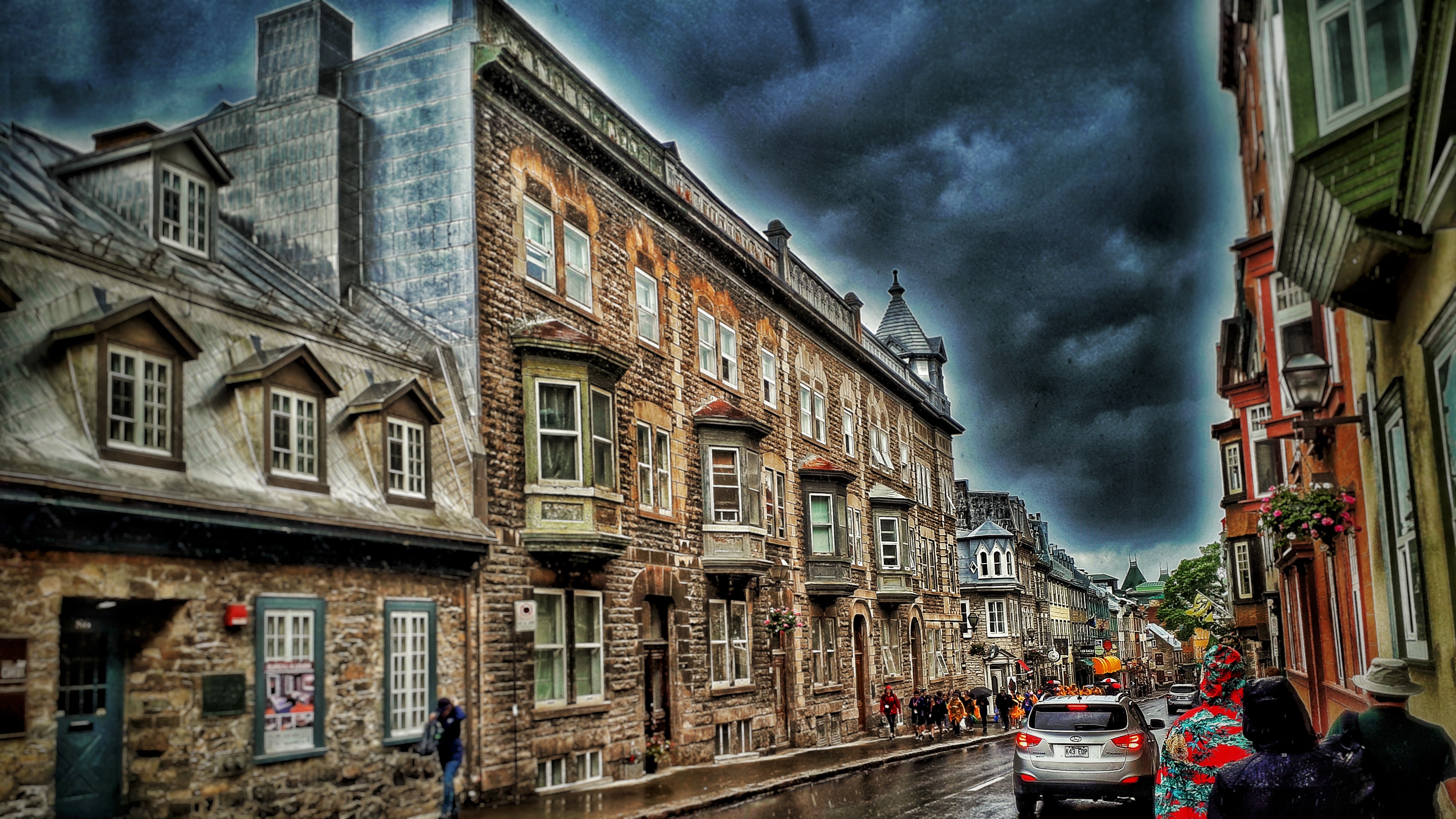 Stormy Street in Quebec